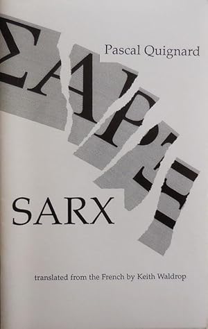 Imagen del vendedor de SARX a la venta por Derringer Books, Member ABAA