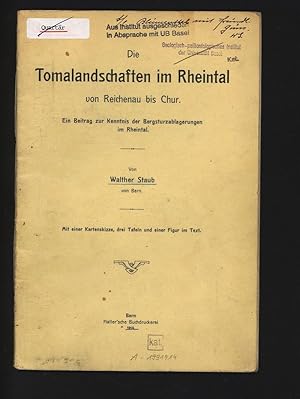 Image du vendeur pour Die Tomalandschaften im Rheintal von Reichenau bis Chur. Ein Beitrag zur Kenntnis der Bergsturzablagerungen im Rheintal. mis en vente par Antiquariat Bookfarm