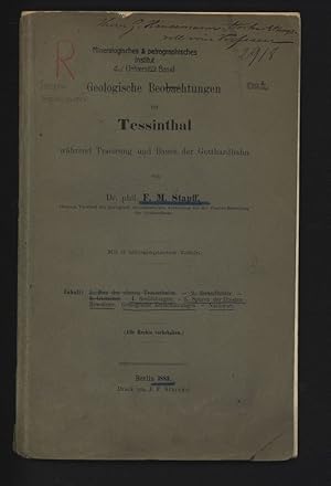 Seller image for Geologische Beobachtungen im Tessinthal whrend Tracirung und Baues der Gotthardbahn. for sale by Antiquariat Bookfarm