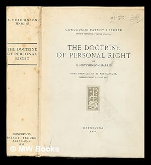 Seller image for The doctrine of the personal right / by S. Hutchinson Harris for sale by MW Books Ltd.