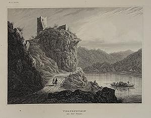 Imagen del vendedor de Werfenstein an der Donau. Stahlstich aus Bechstein "Die Donau-Reise" Hildburghausen 1838/39, 11 x 15,5 cm a la venta por Antiquariat Johannes Mller