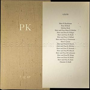 P. K. Déjeuner du 7 Décembre 1969 à l'hôtel Baur au Lac à Zurich offert par Monsieur P. Kaufmann ...