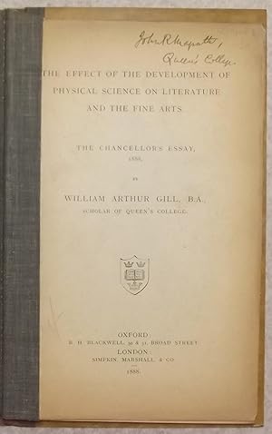 The Effect Of The Development Of Physical Science On Literature And The Fine Arts. The Chancellor...
