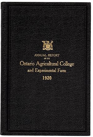 Forty-seventh Annual Report of the Ontario Agricultural College and Experimental Farm 1920