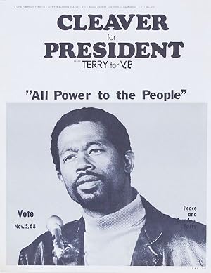 Poster: Cleaver for President. Peggy Terry for V.P. "All Power to the People"