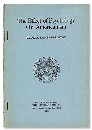 Imagen del vendedor de The Effect Of Psychology On Americanism a la venta por Lorne Bair Rare Books, ABAA