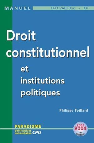 Droit constitutionnel et institutions politiques