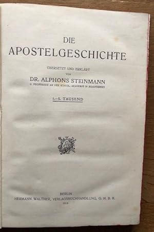 Bild des Verkufers fr Die Apostelgeschichte. zum Verkauf von Antiquariat Lohmann