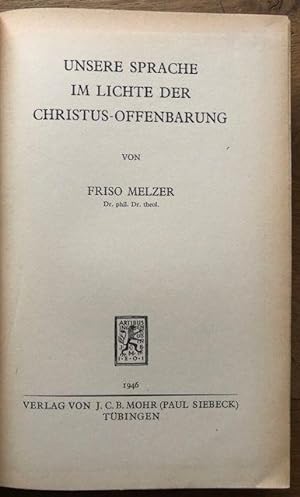 Seller image for Unsere Sprache im Lichte der Christus-Offenbarung. for sale by Antiquariat Lohmann