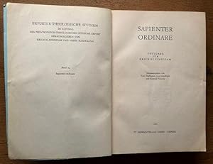 Imagen del vendedor de Sapienter Ordinare. Festgabe fr Erich Kleineidam. a la venta por Antiquariat Lohmann