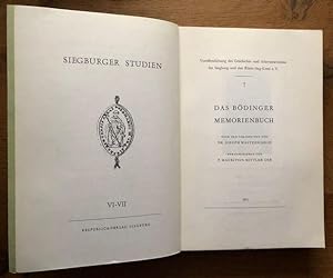 Seller image for Das Bdinger Memoirienbuch. Nach den Vorarbeiten von Joseph Walterscheid. for sale by Antiquariat Lohmann