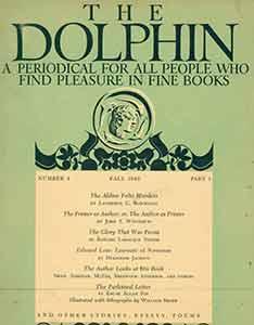 Imagen del vendedor de The Dolphin, A Periodical For All People Who Find Pleasure in Fine Books. Number 4, Fall 1940, Part 1. a la venta por Wittenborn Art Books