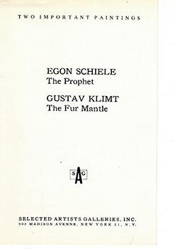 Two Important Paintings. Egon Schiele. The Prophet. Gustav Klimpt. The fur Mantle