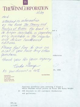 ALS Vonda George to Herb Yellin, May 1, 1989, with information sheet for The Theory And Practice ...