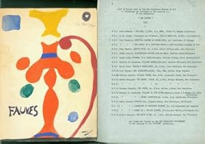 Seller image for Les Fauves the Museum of Modern Art, October 8, 1952 - January 4, 1953, the Minneapolis Institute of Arts, January 21 - February 22, 1953, San Francisco Museum of Art, March 13 - April 12, 1953, The Art Gallery of Toronto, May 1 - May 31, 1953. First Edition. With typed list of slides made by the San Francisco Museum of Art, Paintings not included in the catalog of the exhibition. for sale by Wittenborn Art Books