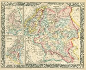 Seller image for Russia In Europe, Sweden, and Norway. With Inset Maps of Denmark, Holland, and Belgium. Entered, according to Act of Congress in the year 1860 by S. Augustus Mitchell, Jr. in the Clerks Office of the District Court of the U.S. for the Eastern District of Pennsylvania. for sale by Wittenborn Art Books