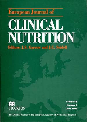 Image du vendeur pour European Journal of Clinical Butrition : Volume 53 No 6 : June 1999 mis en vente par Godley Books