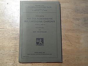 Immagine del venditore per Proben aus der sogenannten Mulomedicina Chironis (Buch II und III) venduto da Ratisbona Versandantiquariat