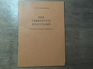 Image du vendeur pour Der bersetzte Eigenname - Philologische Erwgung zu Matth. 16,18 mis en vente par Ratisbona Versandantiquariat