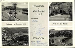 Imagen del vendedor de Ansichtskarte / Postkarte Polle an der Weser in Niedersachsen, Ansichten, Dampfschiff, Schloss, Weserpartien a la venta por akpool GmbH