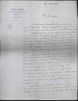 Lettre autographe signée