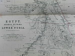 Egypt Arabia Petrae Lower Nubia East Africa desert oases 1868 old Johnston map