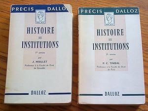 HISTOIRE DES INSTITUTIONS ET DES FAITS SOCIAUX, 1er et 2e année licence en droit (2 volumes)