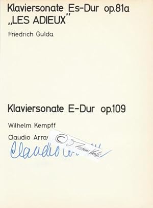 Imagen del vendedor de CLAUDIO ARRAU (1903-91) chilenischer Pianist a la venta por Herbst-Auktionen