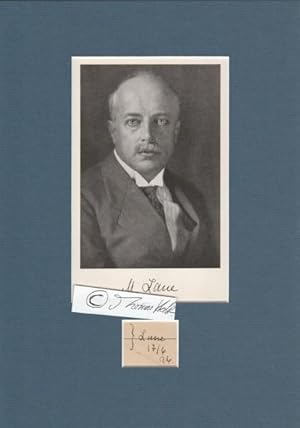 Seller image for MAX VON LAUE (1879-1960) Professor Dr., deutscher Physiker und Nobelpreistrger (1914 Nobelpreis fr Physik) for sale by Herbst-Auktionen