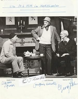 Imagen del vendedor de WALTER GROSS (1904-89, deutscher Schauspieler, Kabarettist); GEORG LEHN (1915-96, deutscher Schauspieler); CARL-HEINZ SCHROTH ( (1902-89) sterreichisch-deutscher Schauspieler, Regisseur, a la venta por Herbst-Auktionen