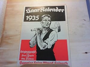 Saar Kalender 1935. Schönes Werbeblatt mit beigefteter Bestellkarte.