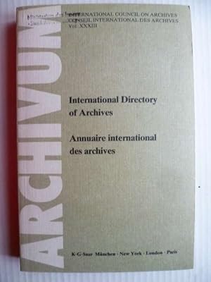 Bild des Verkufers fr International Directory of Archives / Annuaire international des archives. zum Verkauf von Ostritzer Antiquariat