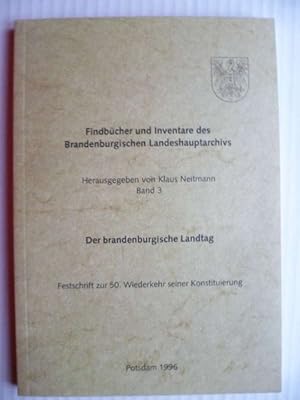 Bild des Verkufers fr Der brandenburgische Landtag. Festschrift zur 50. Wiederkehr seiner Konstituierung. zum Verkauf von Ostritzer Antiquariat