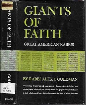 Bild des Verkufers fr Giants of Faith: Great American Rabbis zum Verkauf von Bookfeathers, LLC