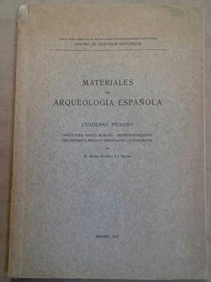 Imagen del vendedor de Materiales de arqueologia espanola. Cuaderno primero, Escultura greco-romana. Representaciones religiosas clasicas y orientales. Iconografia a la venta por Meretseger Books