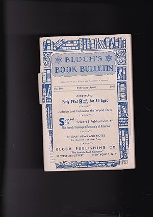 Imagen del vendedor de Bloch's Book Bulletin No. 105 February - April 1953 a la venta por Meir Turner