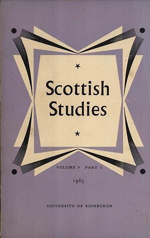 Bild des Verkufers fr Scottish Studies: The Journal of the School of Scottish Studies, University of Edinburgh, Volume 9, Part 1 zum Verkauf von Masalai Press