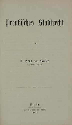 Bild des Verkufers fr Preuisches Stadtrecht. zum Verkauf von Antiquariat Tresor am Roemer