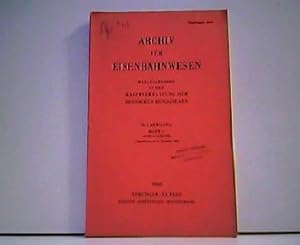 Bild des Verkufers fr Archiv fr Eisenbahnwesen - 70. Jahrgang, Heft 4 - Schlussheft (Abgeschlossen am 15. November 1960). zum Verkauf von Antiquariat Kirchheim