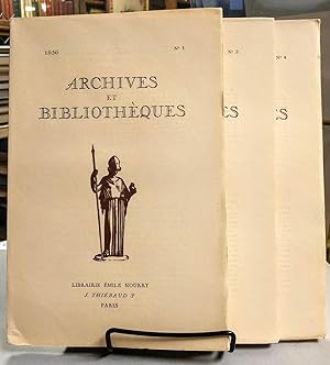 Archives et Bibliotheques. No. 1, No. 2 and No. 4. 1936