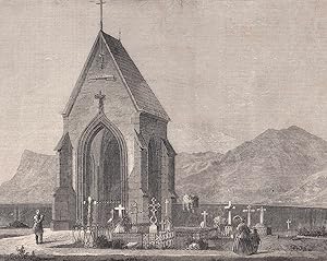 Bild des Verkufers fr Der protestantische Friedhof in Meran. Schne Ansicht mit der Kapelle. zum Verkauf von Antiquariat Hild