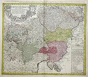 Bild des Verkufers fr Kupferstich- Karte, n. Tobias Mayer b. Homann Erben, "S. R. I. Circulus Austriacus quem componunt Archid. Austriae, Ducatus Stiriae, Carinthiae, Carnioliae, Comit. Tyrolensis.". zum Verkauf von Antiquariat Clemens Paulusch GmbH