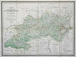 Mehrfarbendruck in Typometrie, v. F. Raffelsberger "Karte des Erzherzogthumes Österreich mit Salz...