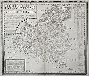 Kupferstich- Karte, v. Chr. Junker n. Jos. Karl Kindermann b. Miller in Graz, "Der nördliche Thei...