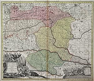 Kupferstich- Karte, n. G.M. Vischer b. Seutter, "Stiria Ducatus juxta recentissimas observationes...