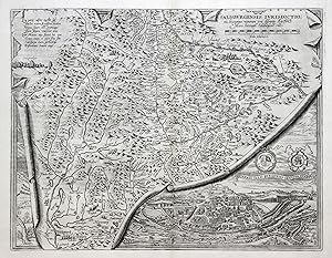 Kupferstich- Karte, n. M. Setznagel b. Ortelius, "Salisbvrgensis Iurisdictionis locorumque vicino...