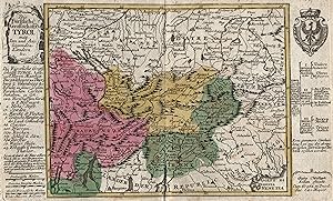 Kupferstich- Karte, b. G. Chr. Kilian, "Die Fürstliche Graffschafft Tyrol mitt Inn und Anliegende...