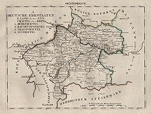 Litho.- Karte, aus Schliebens Atlas von Europa, "A. Deutsche Erbstaaten. I) Land ob der Ens, Vier...
