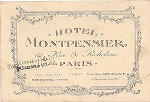 Hotel Montpensier Paris. 12, Rue de Richelieu