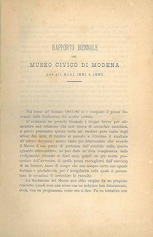 Rapporto biennale del museo civico di Modena per gli anni 1881 e 1882